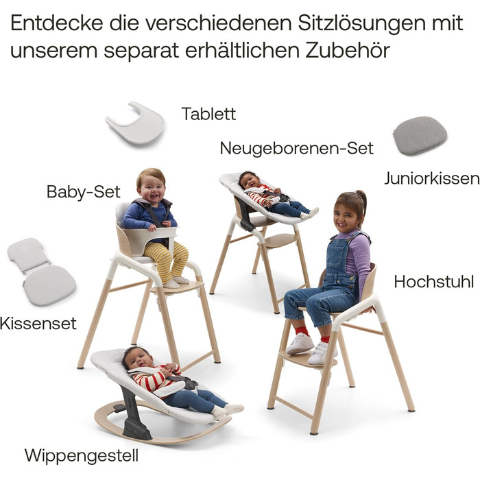 Bugaboo Giraffe подушка для стільчика, м'яка сіра подушка з міцної тканини для дитячого стільчика, для дітей, що ростуть