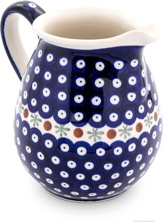 Bunzlauer Ceramics 1.45 Liter Ceramic Pitcher/Jug/Carafe – rounded shape, classic design, hand-painted, stoneware (Decoration 41)