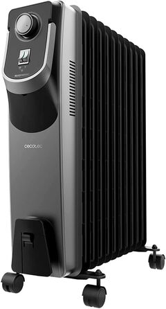 Масляний радіатор Cecotec ReadyWarm 11000 Space 360º Black - 2500 Вт, 11 секцій, 3 режими, з термостатом, колесами, зручним керуванням та системою безпеки. Для приміщень до 28 м²