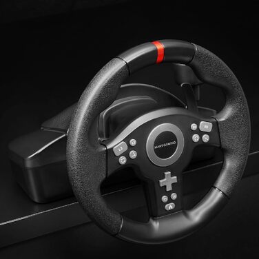 Руль для перегонів Mars Gaming MWH-RSX з Force Feedback та подвійним мотором, комплект з 3 педалями з прогресивним опором, H-Gearbox з 12 передачами, 14 налаштовуваних кнопок, сумісний з PC/PS4/Xbox Series X|S