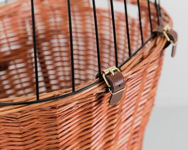 ТRIXIE Корзина для собак на велосипед, до 5 кг, 44 × 48 × 33 см - плетена корзина для руля, з пластиковим гратами, 2806 natur