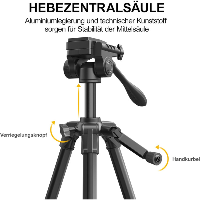 Штатив для камери RALENO Stabile, 152 см, з сумкою. Легкий та міцний штатив для професійних фотографів та відеозйомки з тримачем для телефону iPhone. Модель TP-40