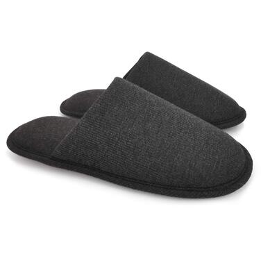 Чоловічі халапи Оofoot з бавовни, зручні домашні тапочки, Memory Foam, плоскі, пранні, Slip-on, для дому (45/46 EU, вугільно-сірий)
