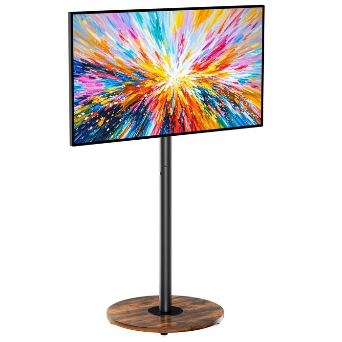 Підставка для телевізора Unho з регульованою висотою та коліщатками, для екранів 40-75 дюймів, VESA 600x400 мм, до 50 кг (Чорний)