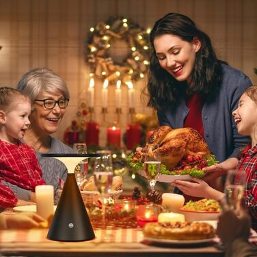 Світлодіодна настільна лампа бездротова LED акумуляторна, димуєма, 4000mAh, для приміщення та вулиці, сенсорна, 3 кольори, регульована яскравість, стильна (1 шт., чорна)