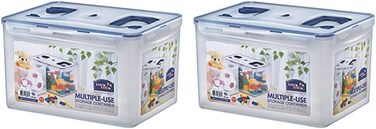 LocknLock PP CLASSIC Storage Box with Lid and Handles | 361 x 274 x 212 mm | 100% Airtight | Semi-transparent Storage Container | Storage Container with Lid for Household Items (16 L (Pack of 2))