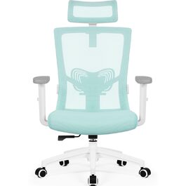 Ергономічне крісло Daccormax для офісу: регульована підголовник, підлокітники, підтримка попереку, поворотний механізм, функція гойдання, сітчасте крісло, турбота про спину, 150 кг (Турквіс)