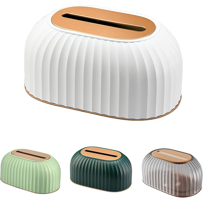 ZYWUOY Multifunctional decorative patterned rectangular tissue box holder, White