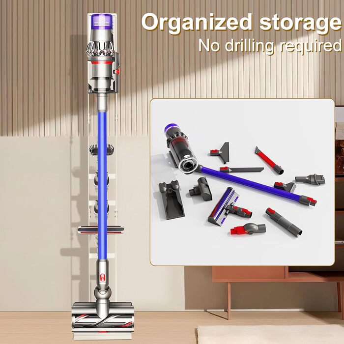 Підставка для пилососа OUTBROS, сумісна з Dyson Gen5 V15s V15 V12 Slim V11 V10 V8 V7 V6, аксесуари, органайзер (біла)