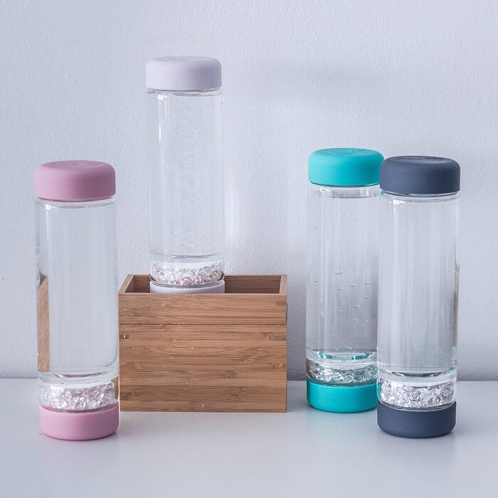 VitaJuwel inu! CRYSTAL blossom rose | The water bottle with quartz crystal for individualists