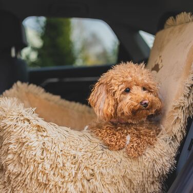 Автокрісло для собак та котів Bella Teddy, чорне, з штучної шкіри, 55x55 см, універсальне, миється