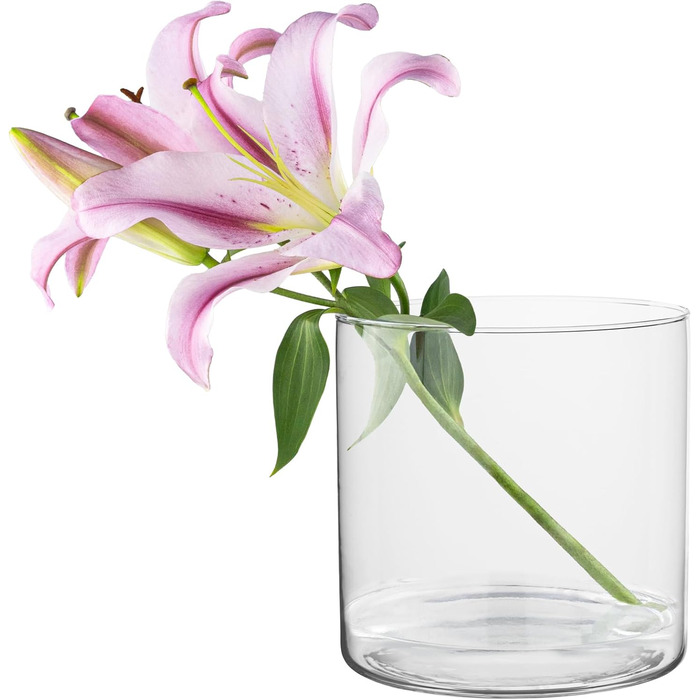 TREND Home Deko-Glass Containers 19 cm Cylinder Vase Flower Vase Candle Holder Stump Candles Candle Holders Glass Vase Floor Vase Large Decoration Wedding Transparent | Ø 19 cm | 4848 ml | Naida