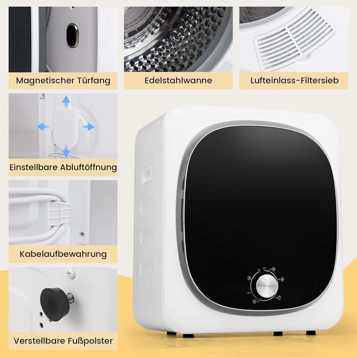 Електрична сушилка для білизни GOPLUS, 800W, 5KG, 5 режимів сушіння, захист від перегріву, механічна, для дому