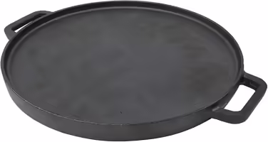 Spetebo Gusseisen Pizza and Crepes Pan - 30 cm - Cast Iron Pan, Serving Pan, for Stove, Grill, and Oven (30 cm Grill Plate)
