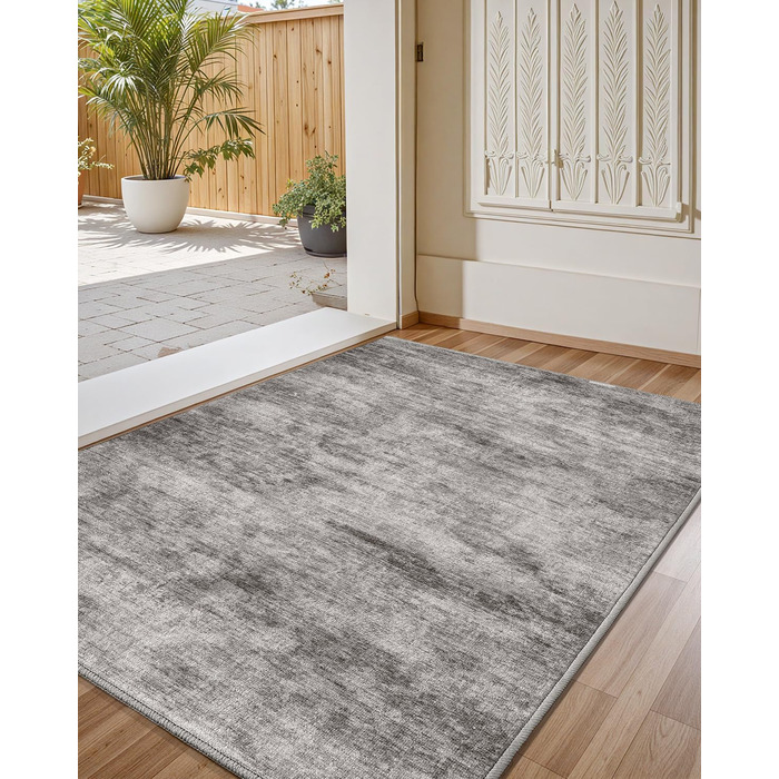 Килимок для дому COLOR&GEOMETRY 60x90 см з неслизьким покриттям TPE, сірий. Можливість прання.