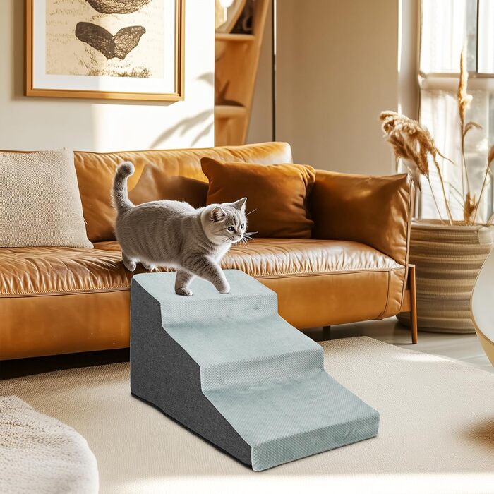 Сходинки для собак BingoPaw: 3 сходинки, 40 см, знімний чохол, протиковзкий, для маленьких собак, котів, до дивану/ліжка, 39x65x40 см