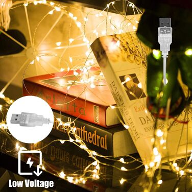 Льо́нточна світлодіодна гірлянда Gresonic 200/300 LED, струможиви́вна, для внутрішнього та зовнішнього використання, тепле біле світло