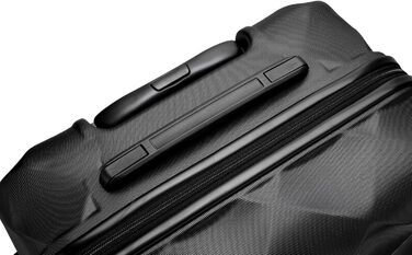 Чемодан British Traveller Mittelgroßer, 64x43x26.5 см, ABS+PC, TSA-замок, 4 колеса, чорний (M, 57L)