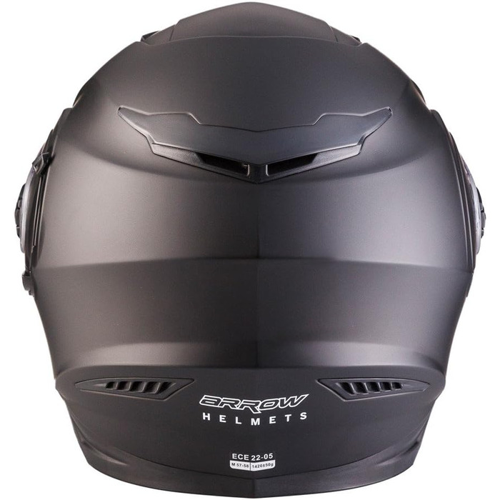 Мотошолом ARMOR HELMETS AF-77 матовий чорний, інтеграл, повнолицевий, для мотоцикла, скутера, спортбайка, ECE 22.05, сонцезахисний візор, швидкознімний замок, розмір L (59-60 см)