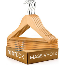 Дерев'яні вішалки для дитячого одягу з гачком, поворотні на 360° - набір 10 шт. - Міцне букове дерево з сертифікацією FSC® - Ідеальний порядок для дитячого одягу