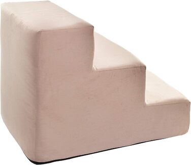 Сходинка для тварин BOUTIQUE ZOO - 30 см | Для собак та котів | 3 сходинки | З велюрової тканини, рожевого кольору