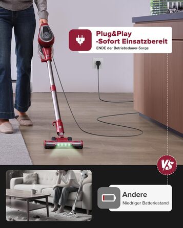 Ручний пилосос Vexilar C8 з кабелем, 600W, 60kPa, 7м кабель, безперешкодна щітка для підлоги, контейнер 1.5L без мішка для твердих поверхонь, килимів, шерсті тварин