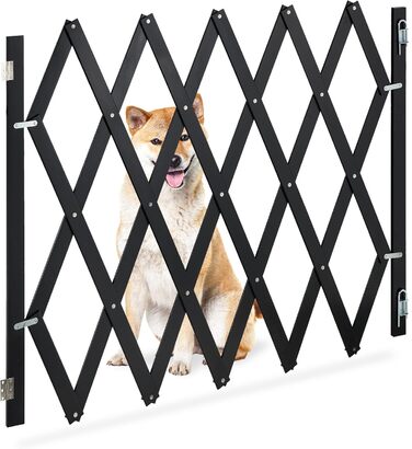 Захисне ворота для собак Relaxdays, розтягується до 108,5 см, висота 47,5-60 см, чорний колір (XL)