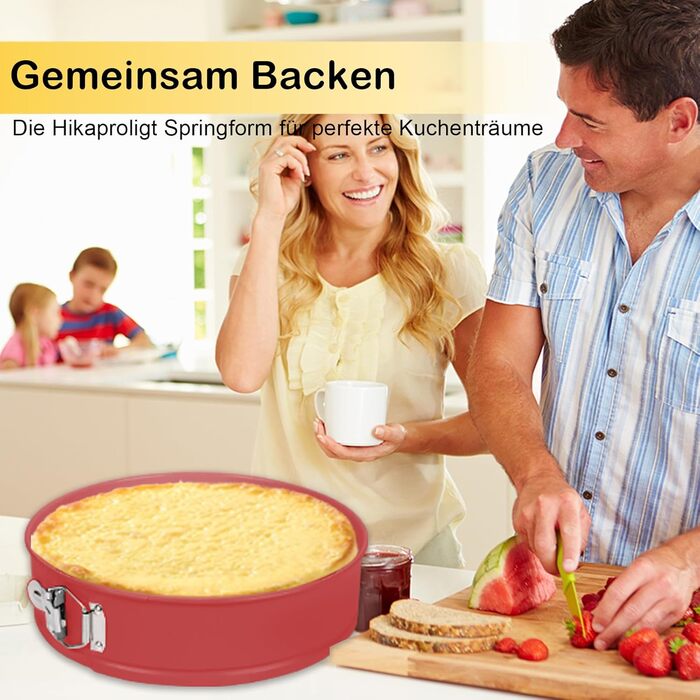 Форма для випічки Hikaproligt з нержавіючої сталі, діаметр 26 см, кругла, з антипригарним покриттям та захистом від протікання, знімний дно, для чізкейків та тортів