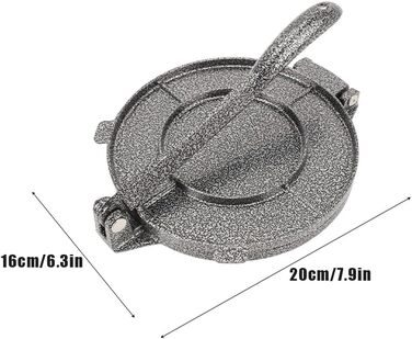 Прес для тортилій з чавуну, 16 см - для тортилій, чапати, кесадільї, роті, фладенброт, піци, млинців