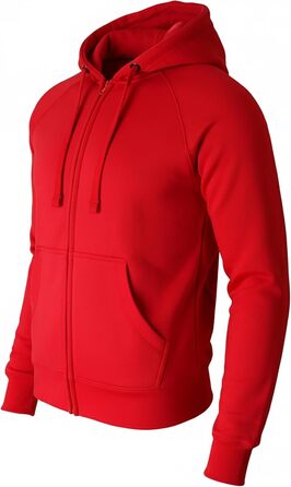 Світшот ROCK-IT з капюшоном Slim Fit для чоловіків, теплий худі на блискавці, ровненький, з флісовою підкладкою, [S-3XL], чорний, червоний, зелений, темно-синій, темно-сірий, сірий (XXL, червоний)