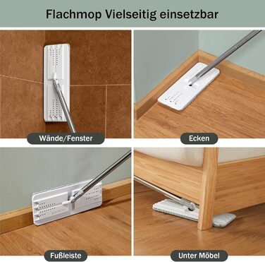 JOYMOOP Mop and Bucket Set with Wringer for Home, Flat Mop and Bucket System, Mops for Floor Cleaning and Wall Cleaner, with 3 Reusable Microfiber Mop Pads