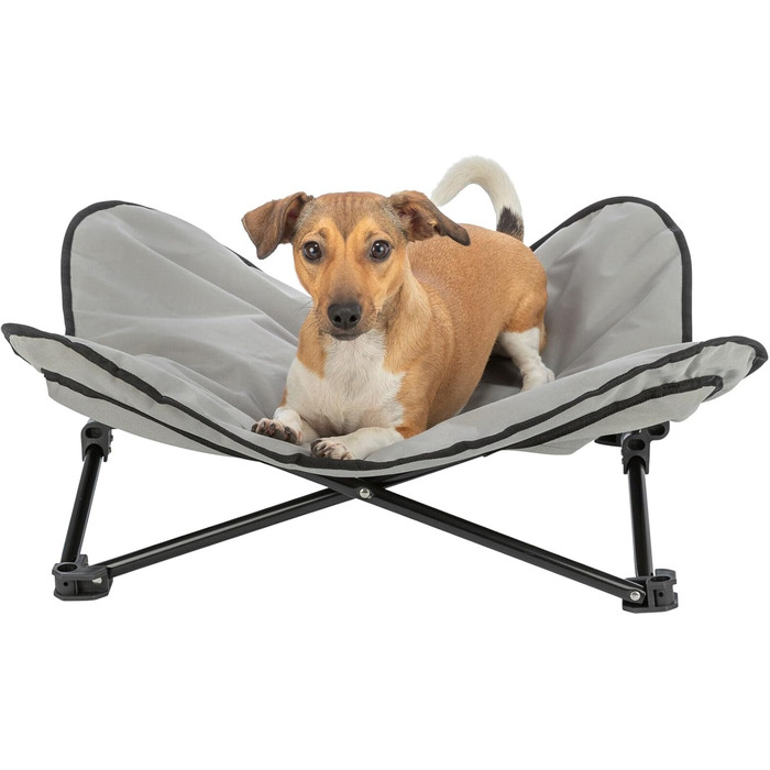 Килимок для собак TRIXIE Camping - зручний, складаний, з сумкою для перенесення - 69 x 20 x 69 см, до 15 кг, сірий/чорний