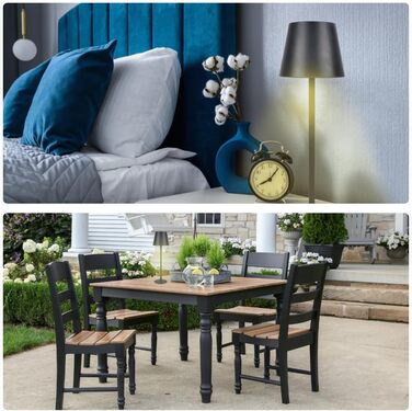 Світлодіодний настільний світильник LUXULA з димером, акумулятором та сенсорним керуванням - 3 кольори світла CCT - Бездротовий, для дому та вулиці, IP44, USB - Набір 2 шт.