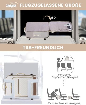 LOVEVOOK Рюкзак для ручної поклажі, 40L, жіночий, для подорожей, великий, водонепроникний, з відділенням для ноутбука 17 дюймів, валіза-рюкзак, для подорожей, роботи, бізнесу, білий, кофейний колір