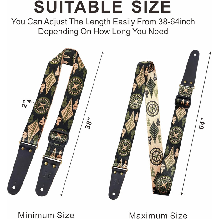 Нейлиба́та Гітарний ремінь, нейлон з кінцями з натуральної шкіри, для бас, електро- та акустичної гітари, 1 пара затискачів, 4 медіатори, помаранчеві квіти