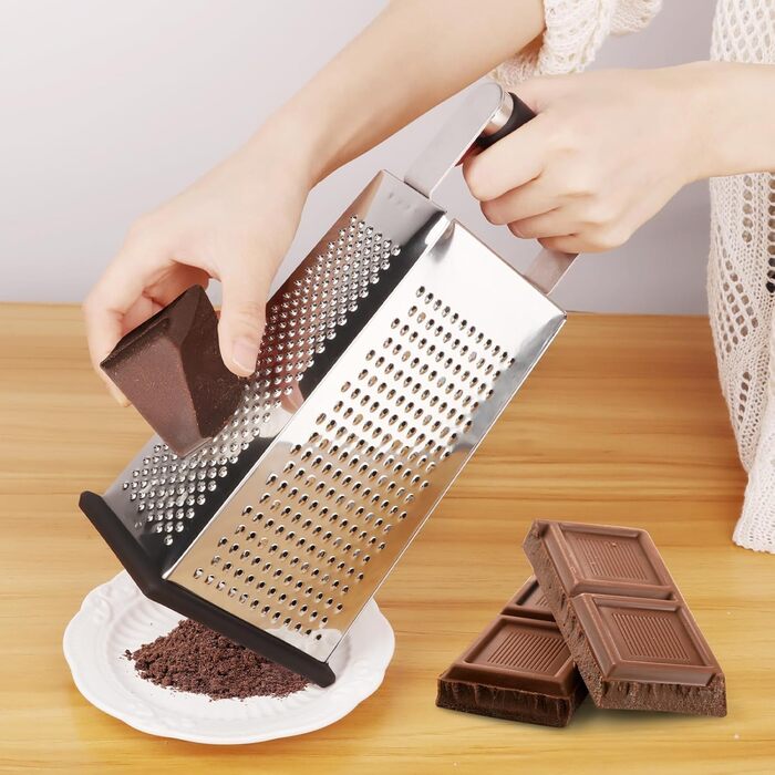 Нержавіюча тертка для сиру та овочів з 4 поверхнями - кухонний інструмент