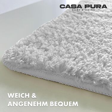 М'який килимок для ванної кімнати Casa Pura Shaggy 70x120 см, Ivory Sky (50x60 см) - антиковзаючий, миючий