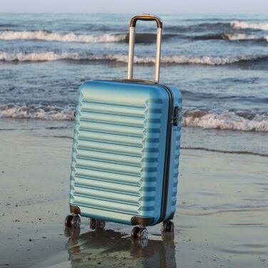 Набір валіз NUMADA 4 шт. (75см, 63см, 53см) + сумка для туалету, ABS, жорсткий, водостійкий, 4 колеса, з замком