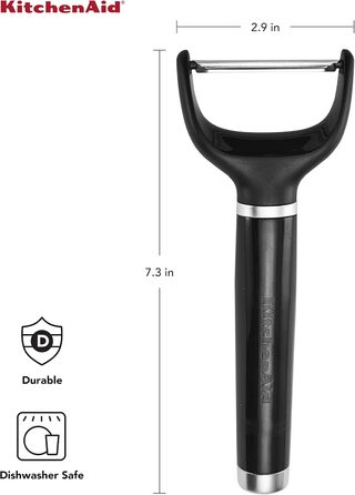 Овочечистка KitchenAid KE145OHOBA чорна, з ергономічною ручкою та захисним чохлом, пластик, для миття в посудомийній машині