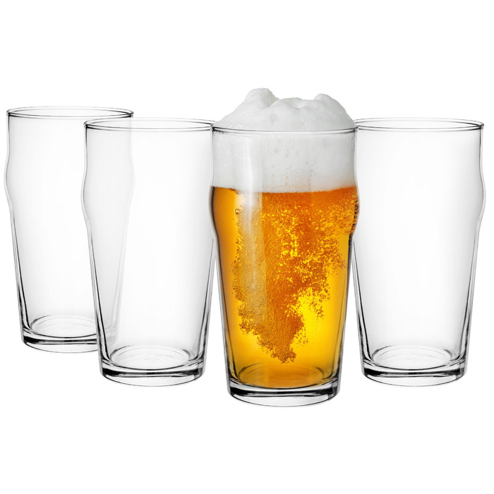 Набір келихів для пива Glasmark KROSNO 1992, 4 шт по 530 мл, для пілснера, стаута та еля, прозоре скло, придатні для посудомийки