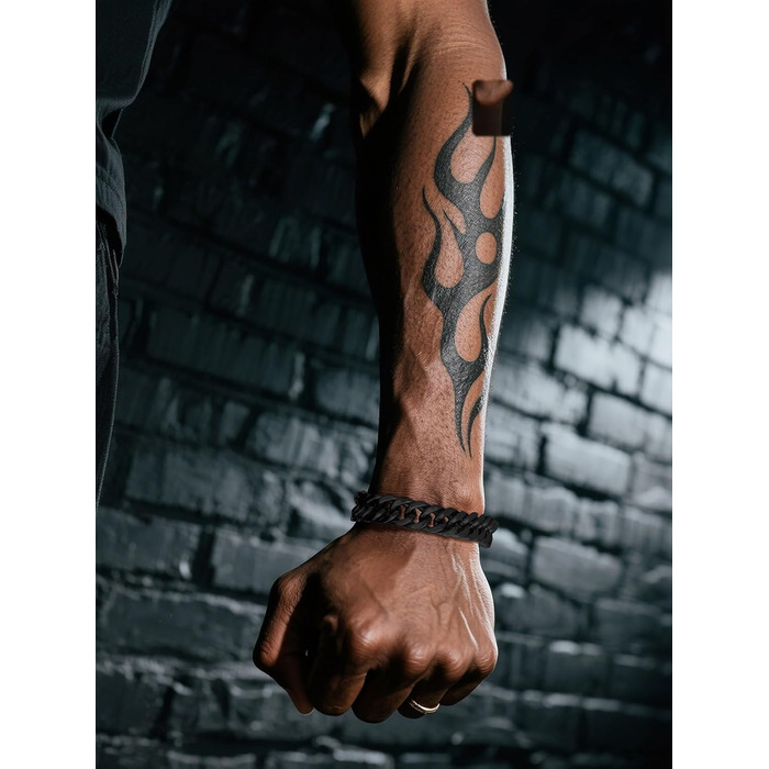 Чоловічий браслет Richsteel з нержавіючої сталі сріблястого/золотого/чорного кольору, ширина 12 мм, довжина 19 см, кубинський ланцюг, подарункова коробка