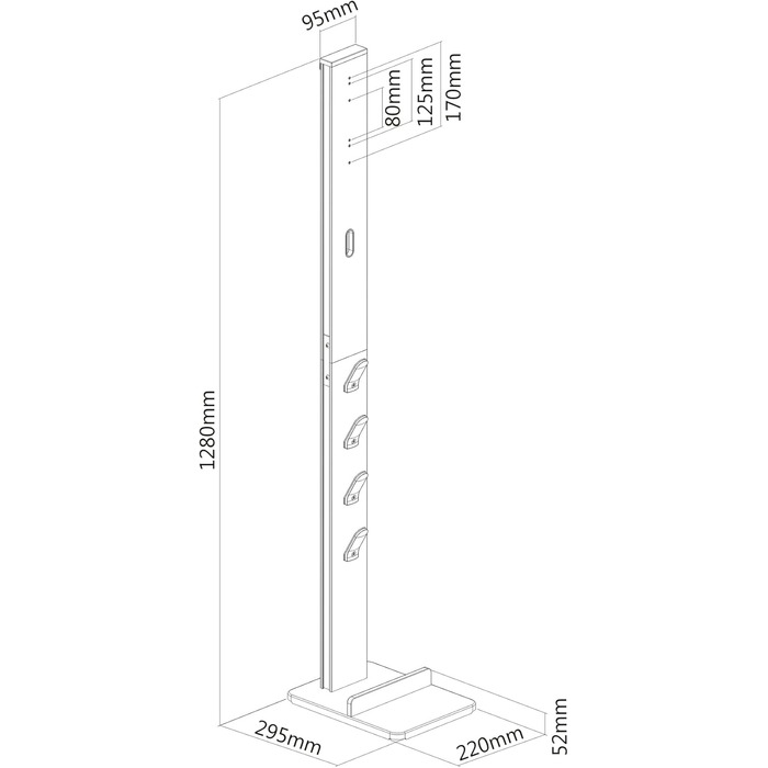 PureMounts Vacuum Floor Stand, Stand Base, Organizer for Dyson V6 Pro, V7, V8, Cyclone Absolute, V10 Total Clean, Torque Drive, and V11 Animal, V12 Slim Absolute, V15 Detect Absolute, black