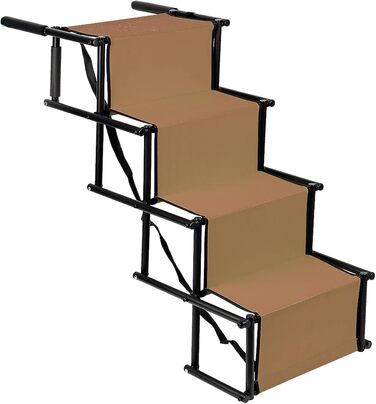 Рампа для собак Homewell - складана, до 70 кг, регульована, для маленьких, середніх, великих та хворих собак, легка у зберіганні (колір: коричневий)