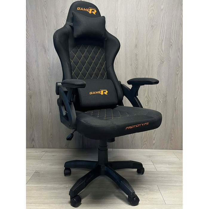 Ігрове крісло Prototype DESMO XL, тканина, чорне