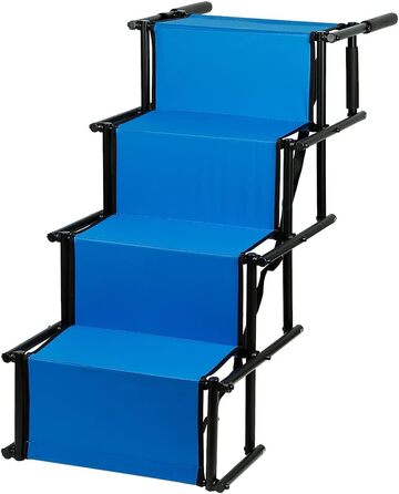 Зручна рампа для собак у машину, велика та маленька, складана, чорна/синя (139x45x76 см)