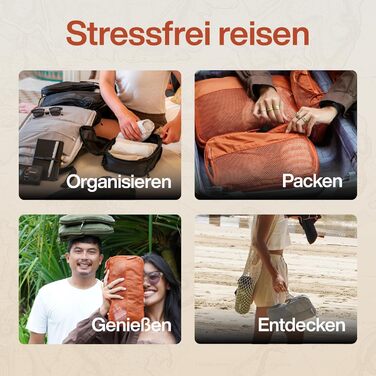 Набір кубиків для пакування TRAVEL DUDE з компресією з перероблених пластикових пляшок, легкі органайзери для рюкзака та валізи, 7 шт, сталево-синій колір