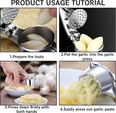 Прес для часнику з нержавіючої сталі, придатний для миття в посудомийній машині - прес для часнику, подрібнювач для кухні