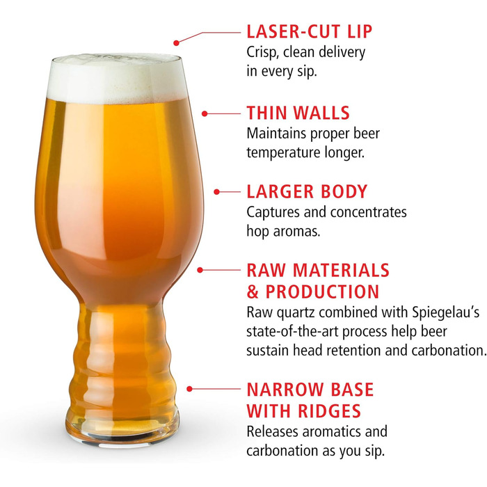 Набір келихів Spiegelau Kristall для дегустації пива 4 шт. Pilsner, Ale, IPA - Craft пиво, ручна робота, Німеччина, 700 мл