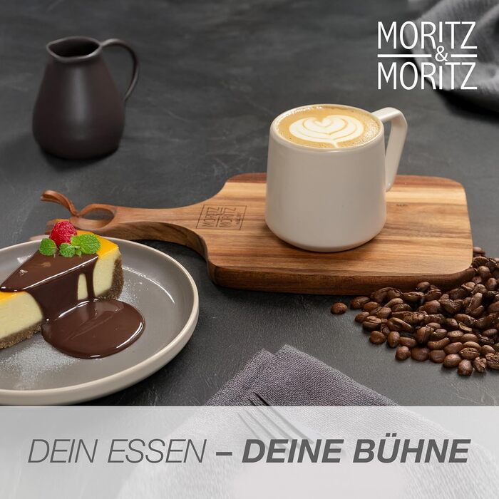 Набір кавових чашок Moritz & Moritz CAVO Stone (6 шт.) - 500 мл, кераміка, стильний дизайн з ручкою