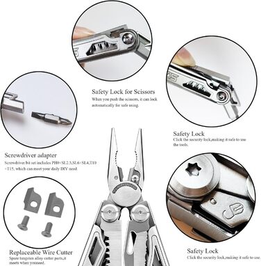 Мультитул SQT 18-в-1: професійний мультиінструмент з плоскогубцями, ножем та з нержавіючої сталі для DIY, ремонту та кемпінгу. Подарунок для чоловіків SQT2038-5